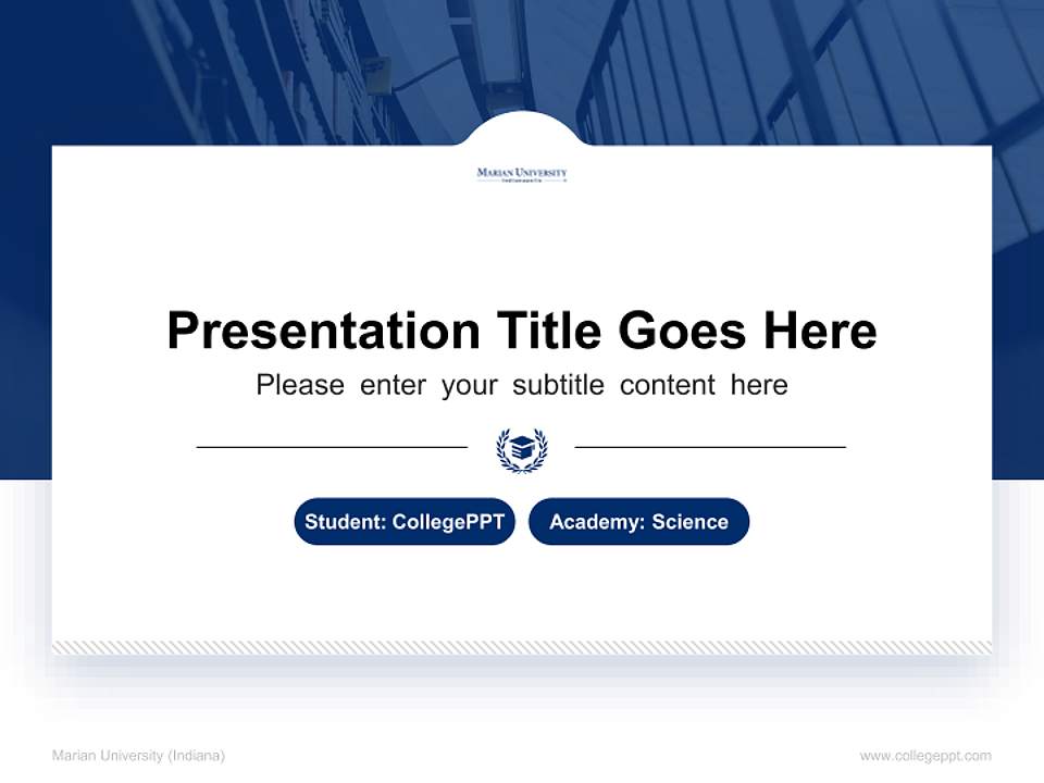 Marian University (Indiana) National Scholarship Defense PPT Template4:3 ratio PPT effect preview image4