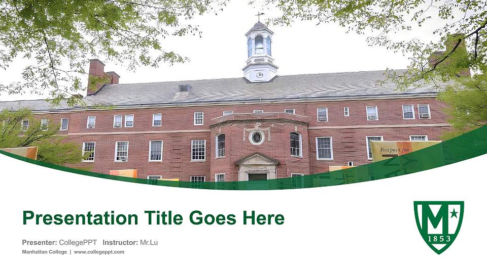Manhattan College Course/Courseware Creation PPT Template16:9 ratio PPT effect preview image