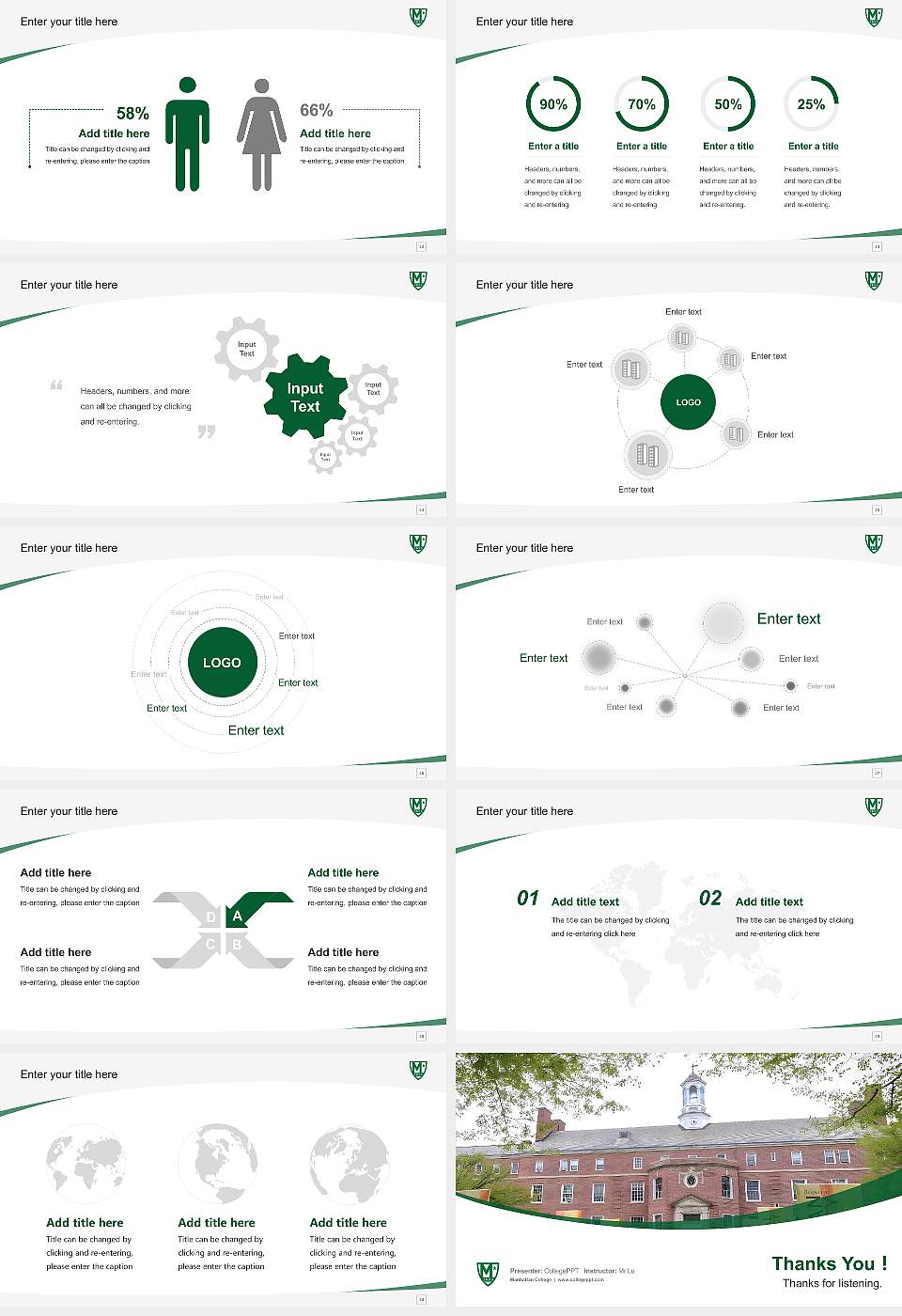 Manhattan College Course/Courseware Creation PPT Template16:9 ratio PPT effect preview image4