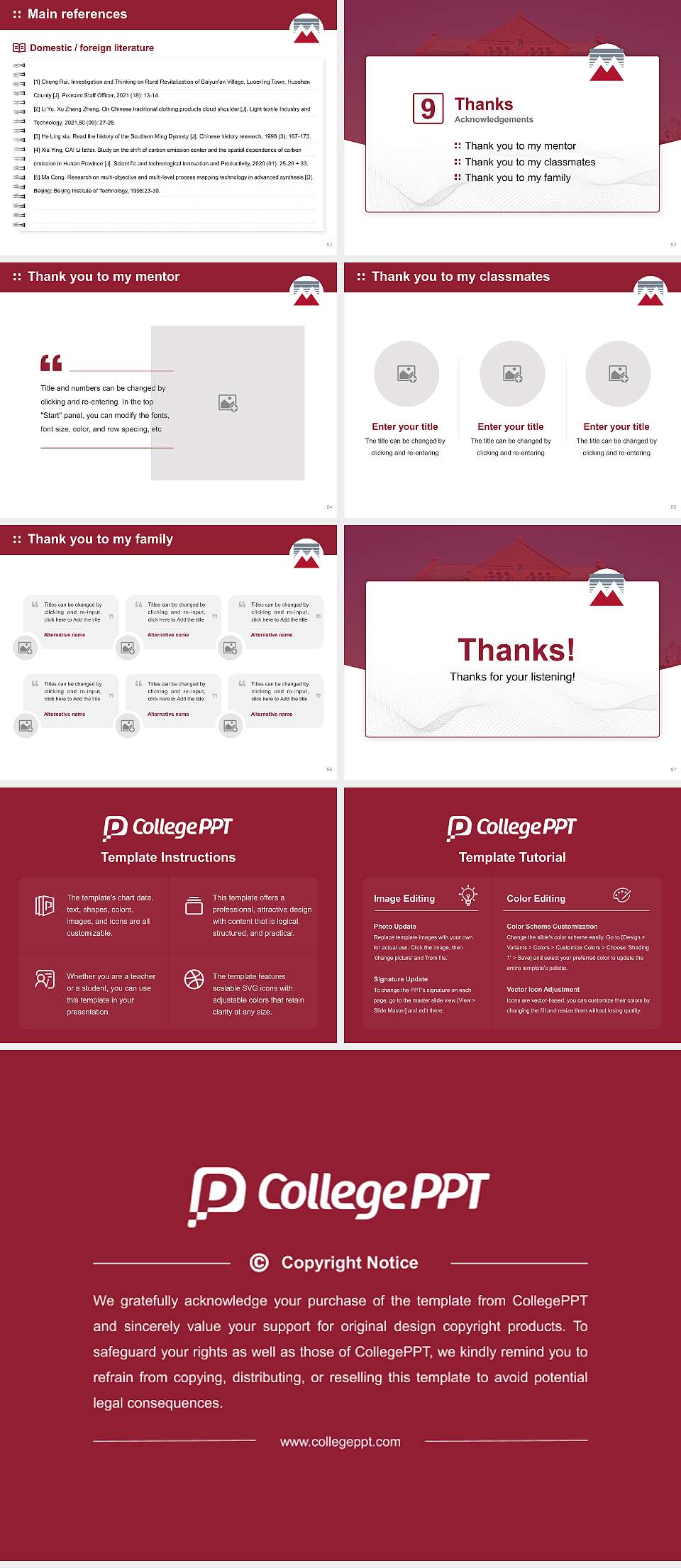 Mansfield University of Pennsylvania Graduation Thesis Defense PPT Template4:3 ratio PPT effect preview image7