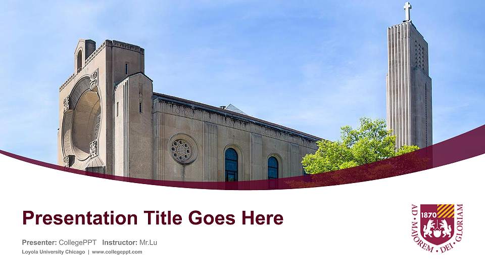 Loyola University Chicago Course/Courseware Creation PPT Template16:9 ratio PPT effect preview image1