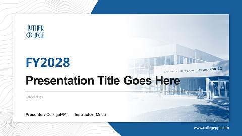 Luther College Academic Presentation/Research Findings Report PPT Template
