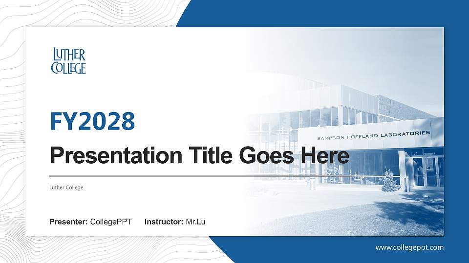 Luther College Academic Presentation/Research Findings Report PPT Template16:9 ratio PPT effect preview image