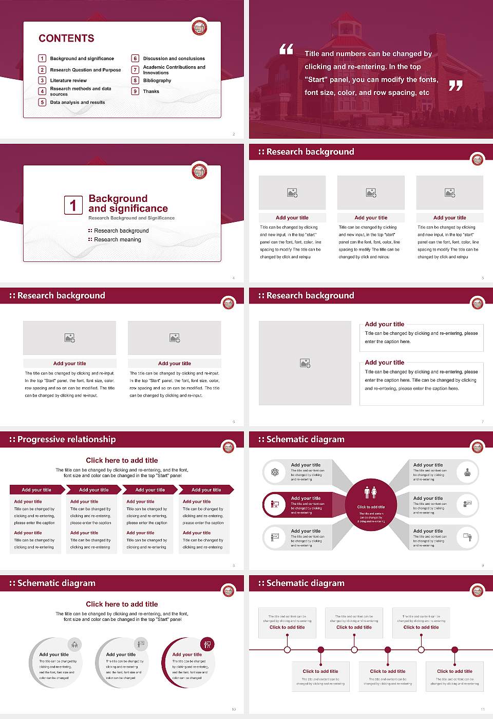 Lock Haven University Graduation Thesis Defense PPT Template16:9 ratio PPT effect preview image2