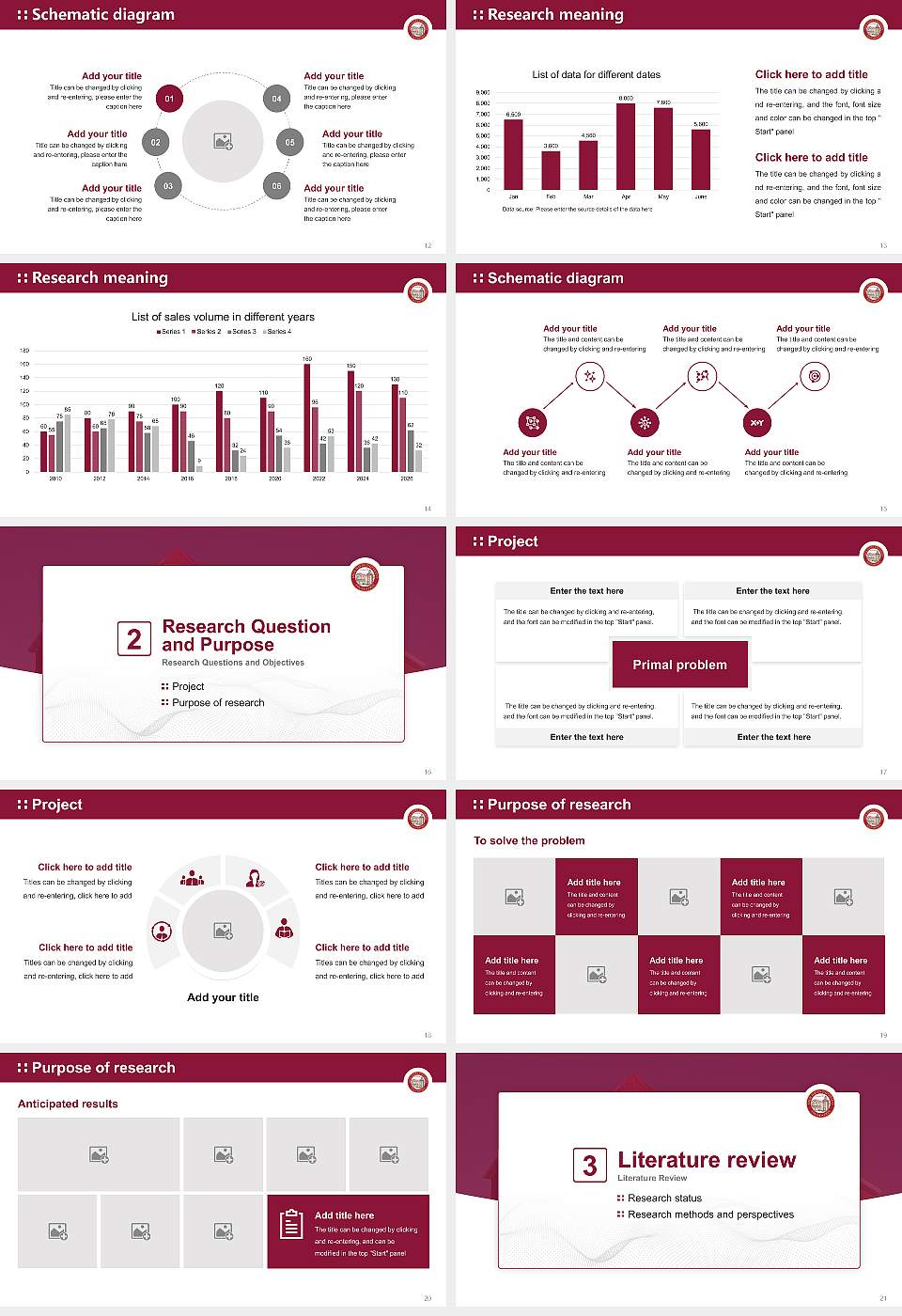 Lock Haven University Graduation Thesis Defense PPT Template16:9 ratio PPT effect preview image3