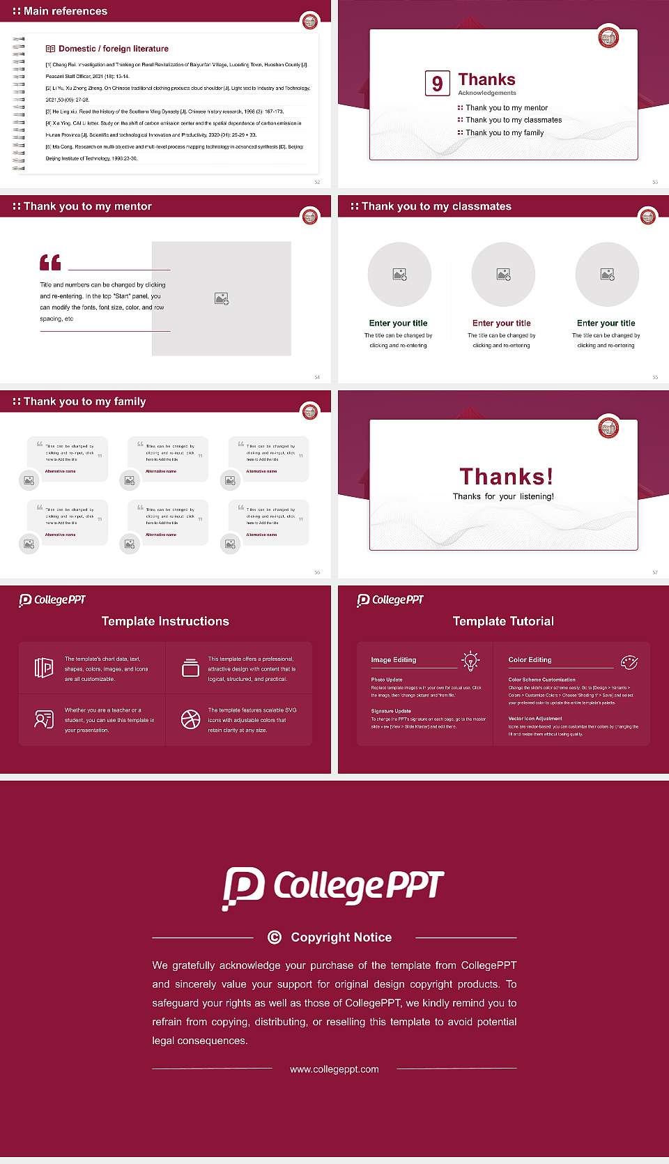 Lock Haven University Graduation Thesis Defense PPT Template16:9 ratio PPT effect preview image7