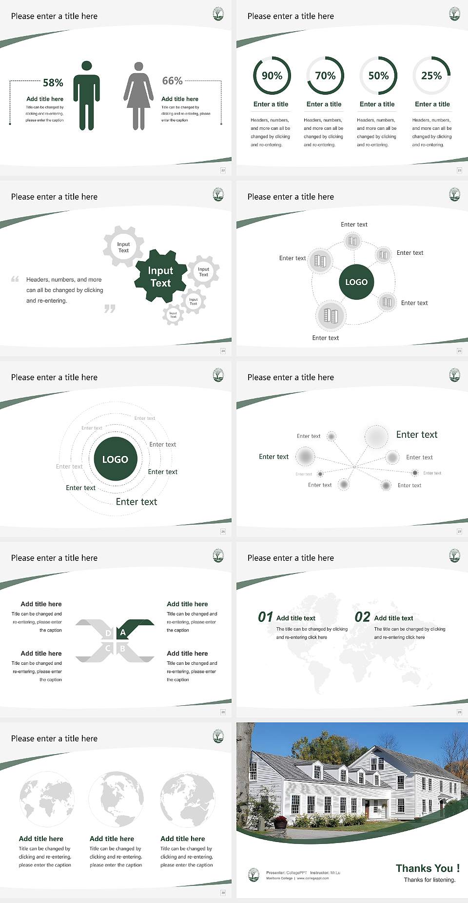 Marlboro College Course/Courseware Creation PPT Template4:3 ratio PPT effect preview image4