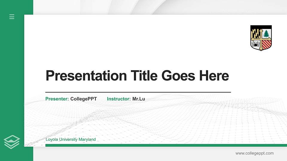 Loyola University Maryland Thesis Proposal/Graduation Defense PPT Template16:9 ratio PPT effect preview image