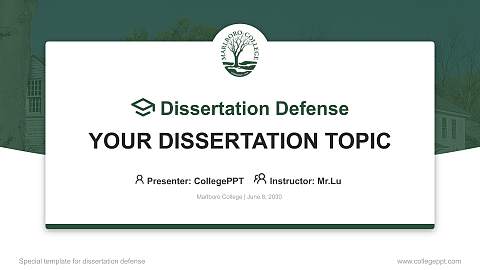 Marlboro College Graduation Thesis Defense PPT Template