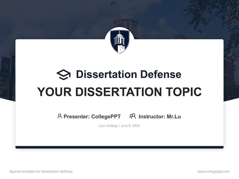 Lyon College Graduation Thesis Defense PPT Template4:3 ratio PPT effect preview image7