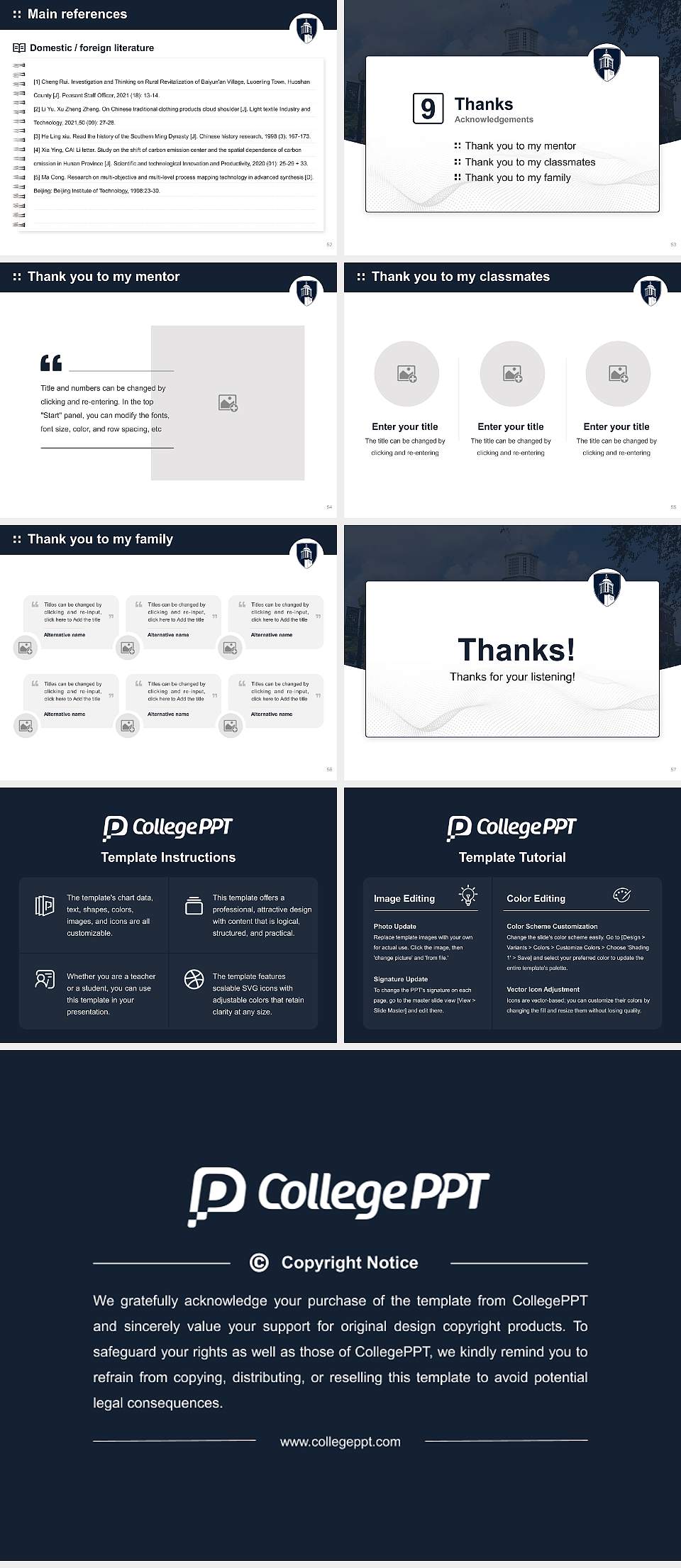 Lyon College Graduation Thesis Defense PPT Template4:3 ratio PPT effect preview image7