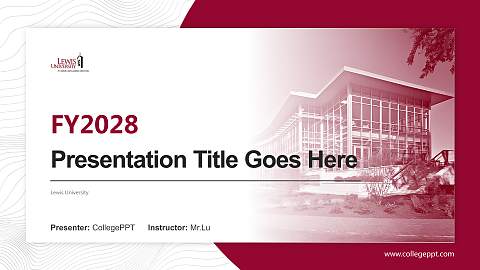 Lewis University Academic Presentation/Research Findings Report PPT Template