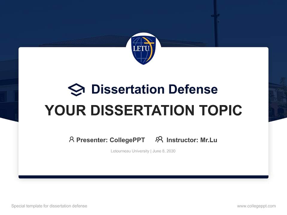Letourneau University Graduation Thesis Defense PPT Template4:3 ratio PPT effect preview image7
