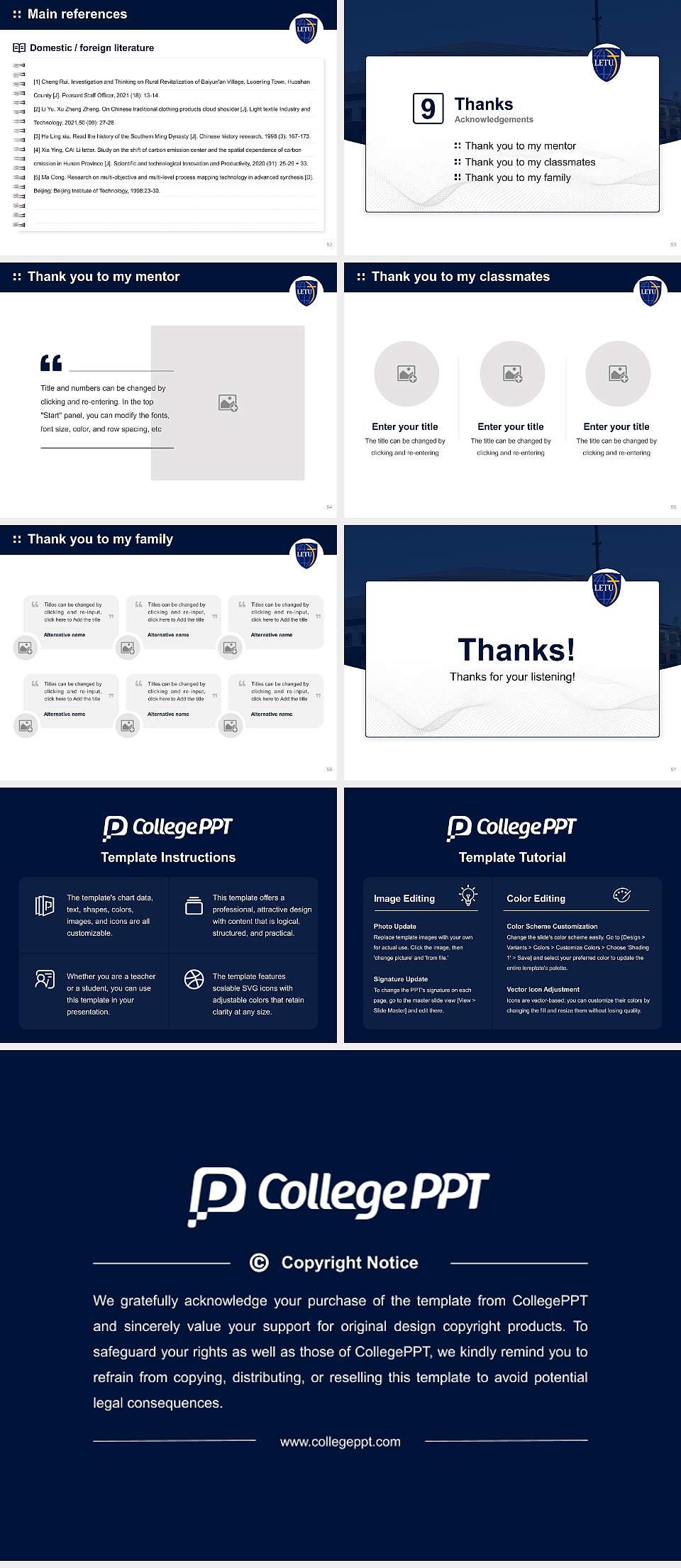 Letourneau University Graduation Thesis Defense PPT Template4:3 ratio PPT effect preview image7