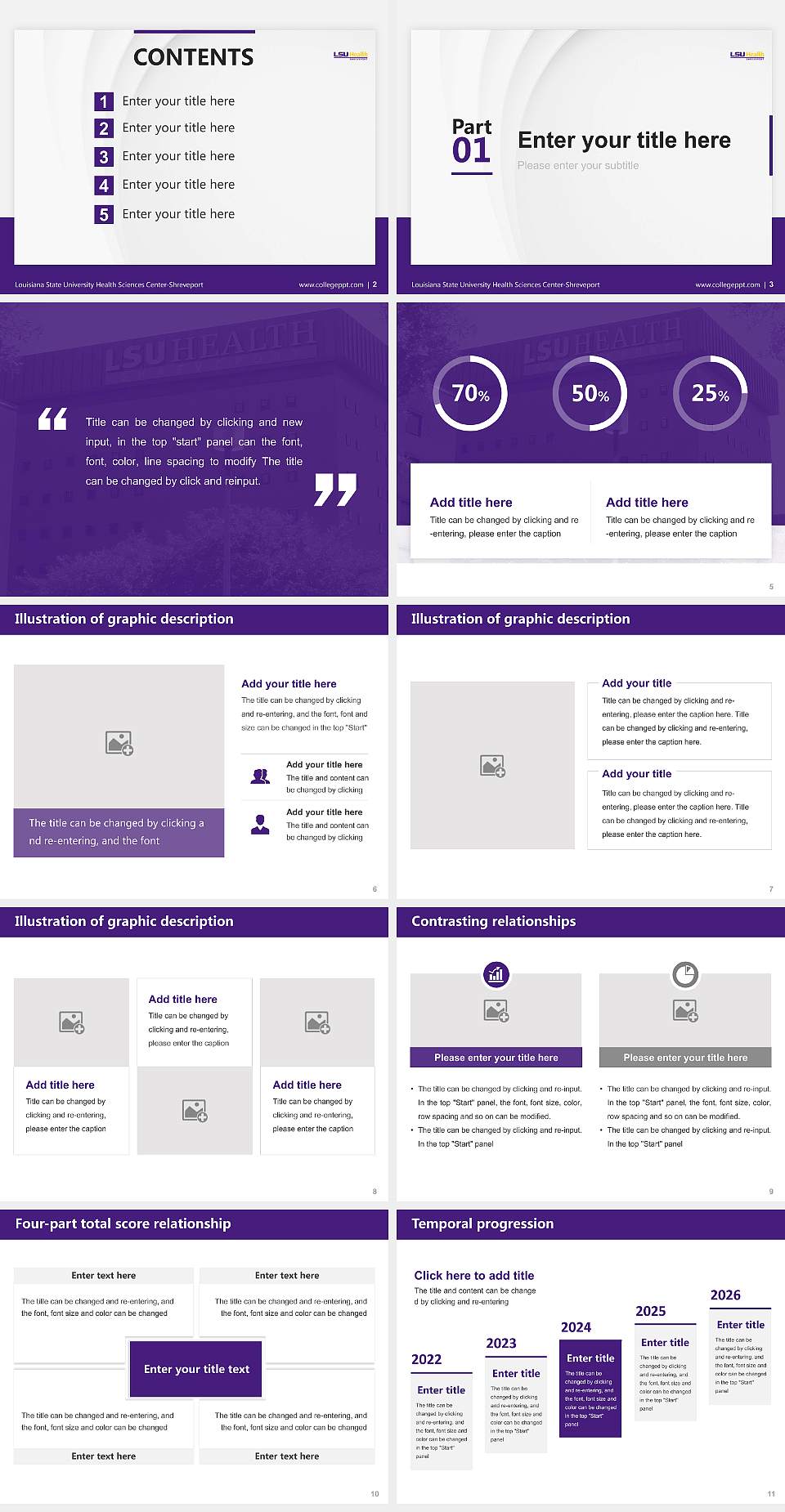 Louisiana State University Health Sciences Center-Shreveport Thesis Proposal/Graduation Defense PPT Template4:3 ratio PPT effect preview image2