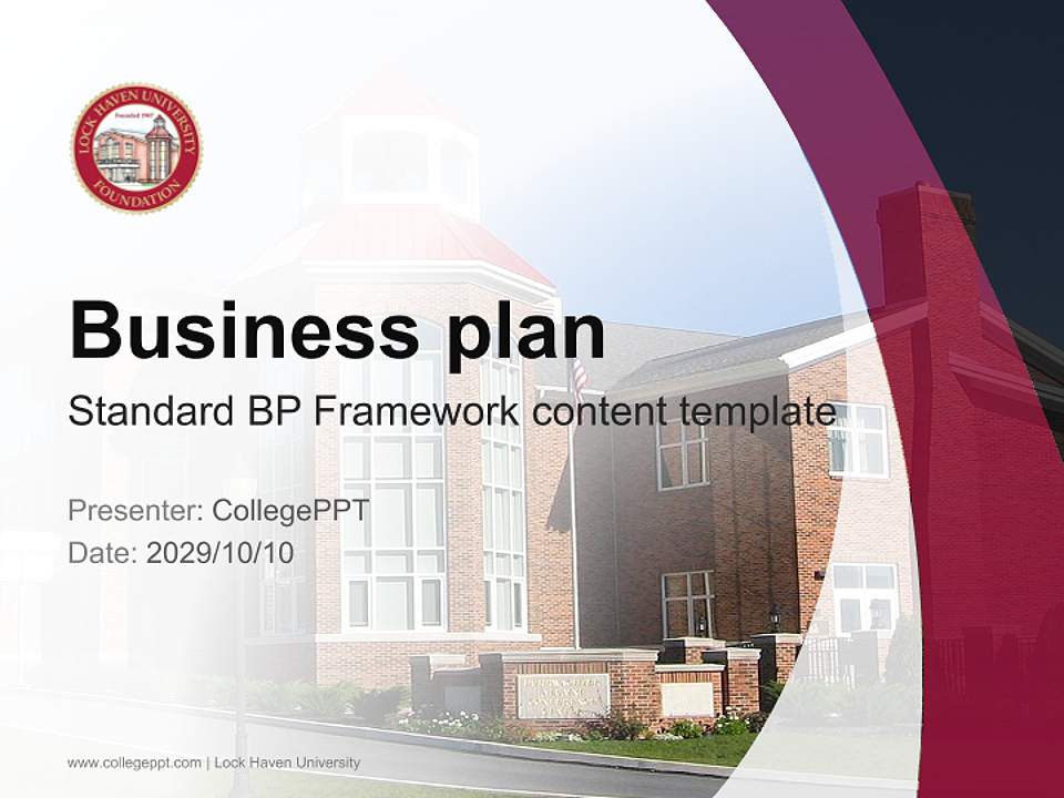 Lock Haven University Competition/Entrepreneurship Contest PPT Template4:3 ratio PPT effect preview image9