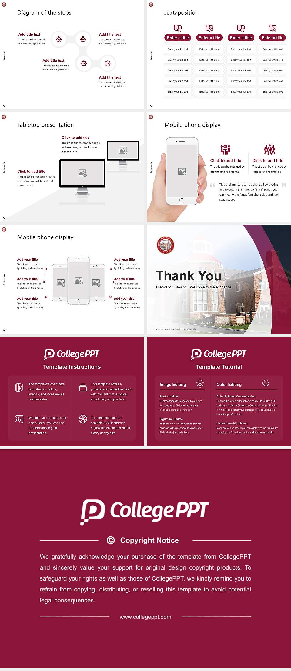 Lock Haven University Competition/Entrepreneurship Contest PPT Template4:3 ratio PPT effect preview image9