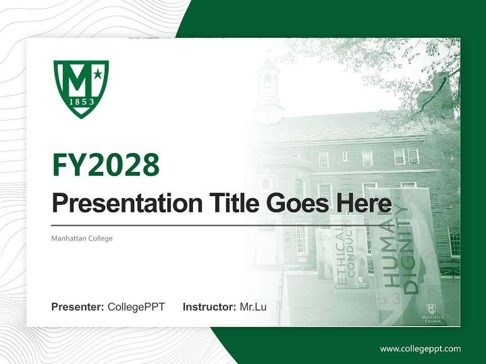 Manhattan College Academic Presentation/Research Findings Report PPT Template4:3 ratio PPT effect preview image5