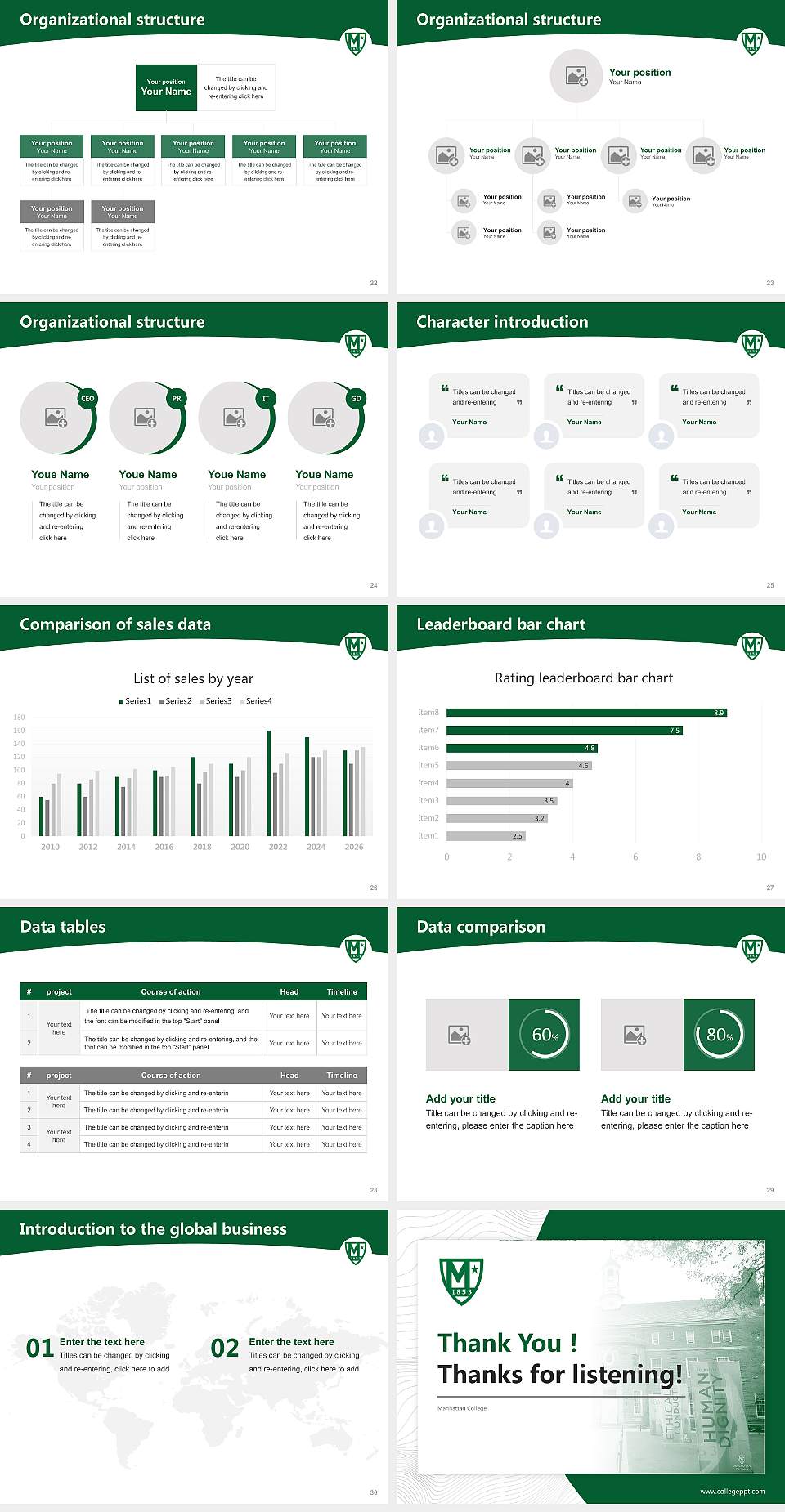 Manhattan College Academic Presentation/Research Findings Report PPT Template4:3 ratio PPT effect preview image4