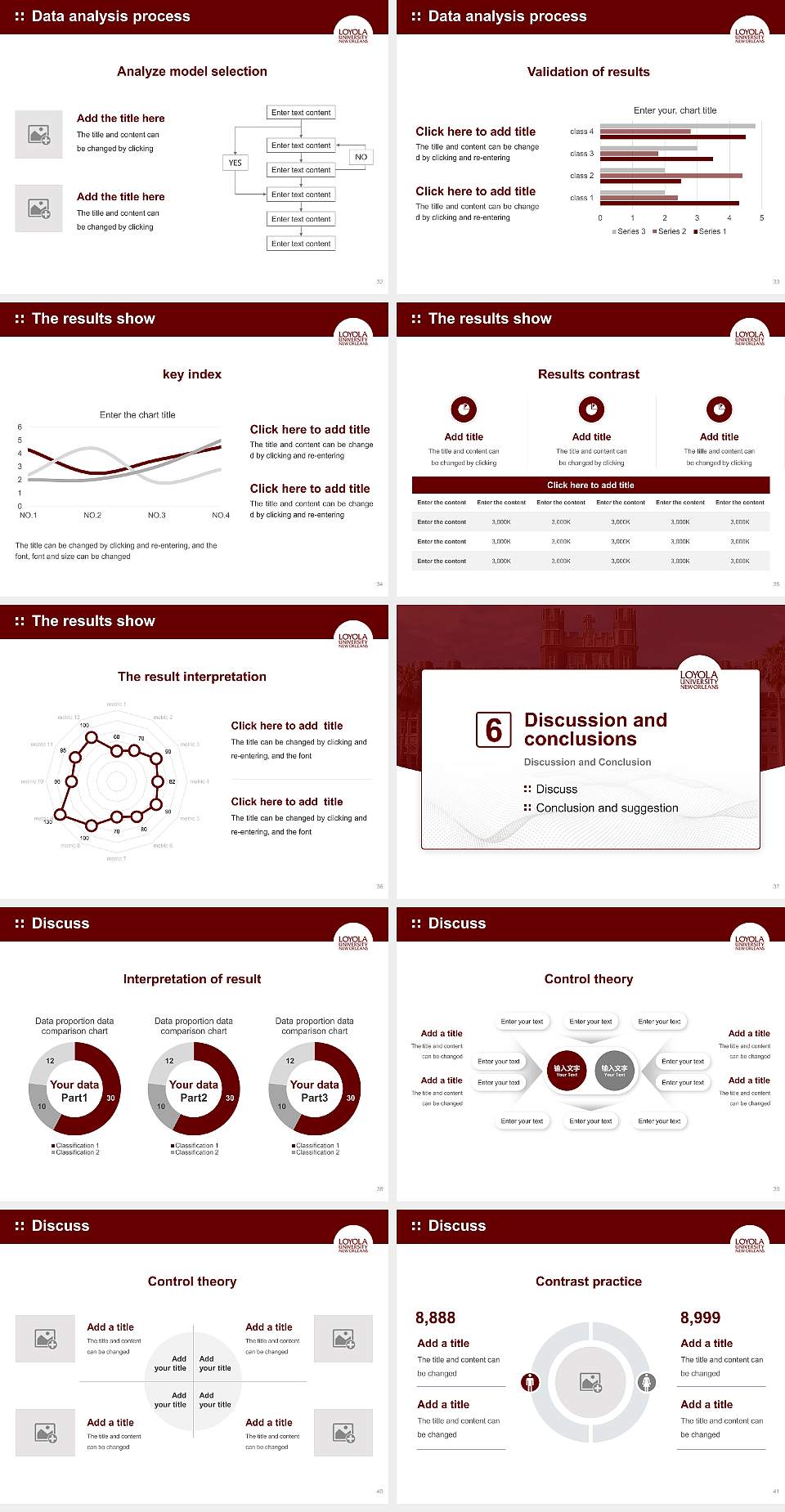 Loyola University New Orleans Graduation Thesis Defense PPT Template4:3 ratio PPT effect preview image5