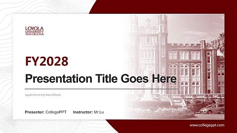 Loyola University New Orleans Academic Presentation/Research Findings Report PPT Template