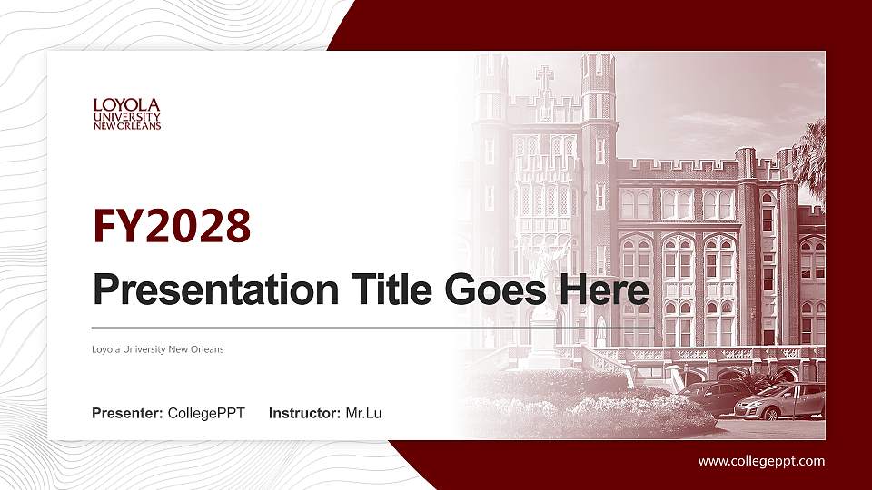 Loyola University New Orleans Academic Presentation/Research Findings Report PPT Template16:9 ratio PPT effect preview image