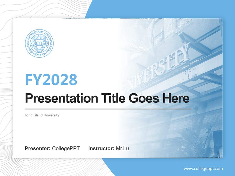Long Island University Academic Presentation/Research Findings Report PPT Template4:3 ratio PPT effect preview image5