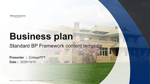 Marian University (Indiana) Competition/Entrepreneurship Contest PPT Template
