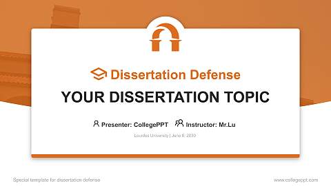 Lourdes University Graduation Thesis Defense PPT Template