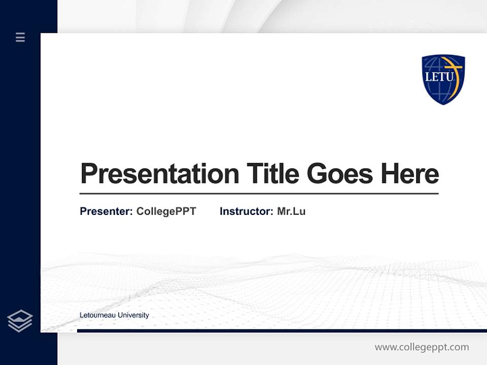 Letourneau University Thesis Proposal/Graduation Defense PPT Template4:3 ratio PPT effect preview image5