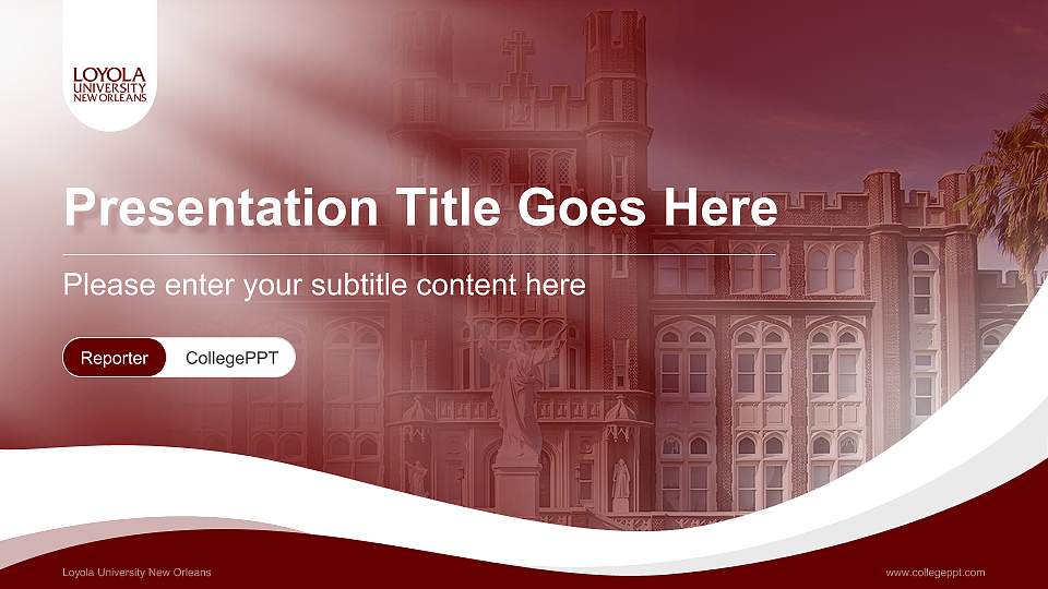 Loyola University New Orleans Lecture Sharing and Networking Event PPT Template16:9 ratio PPT effect preview image