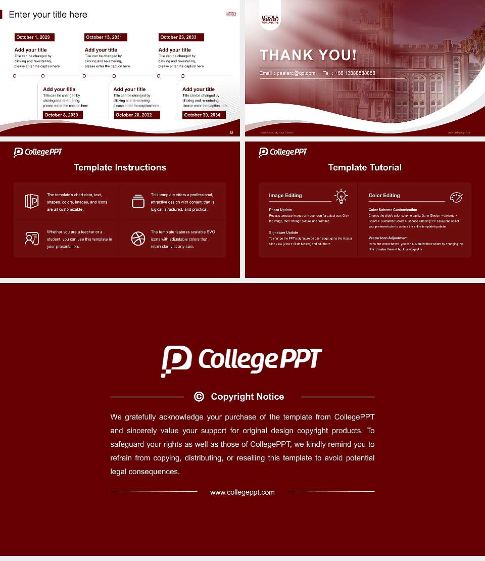 Loyola University New Orleans Lecture Sharing and Networking Event PPT Template16:9 ratio PPT effect preview image4