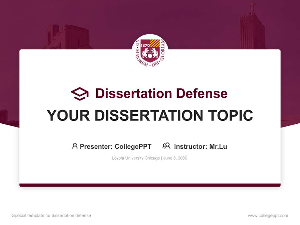 Loyola University Chicago Graduation Thesis Defense PPT Template4:3 ratio PPT effect preview image7