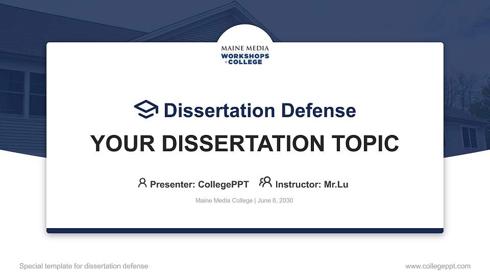 Maine Media College Graduation Thesis Defense PPT Template16:9 ratio PPT effect preview image