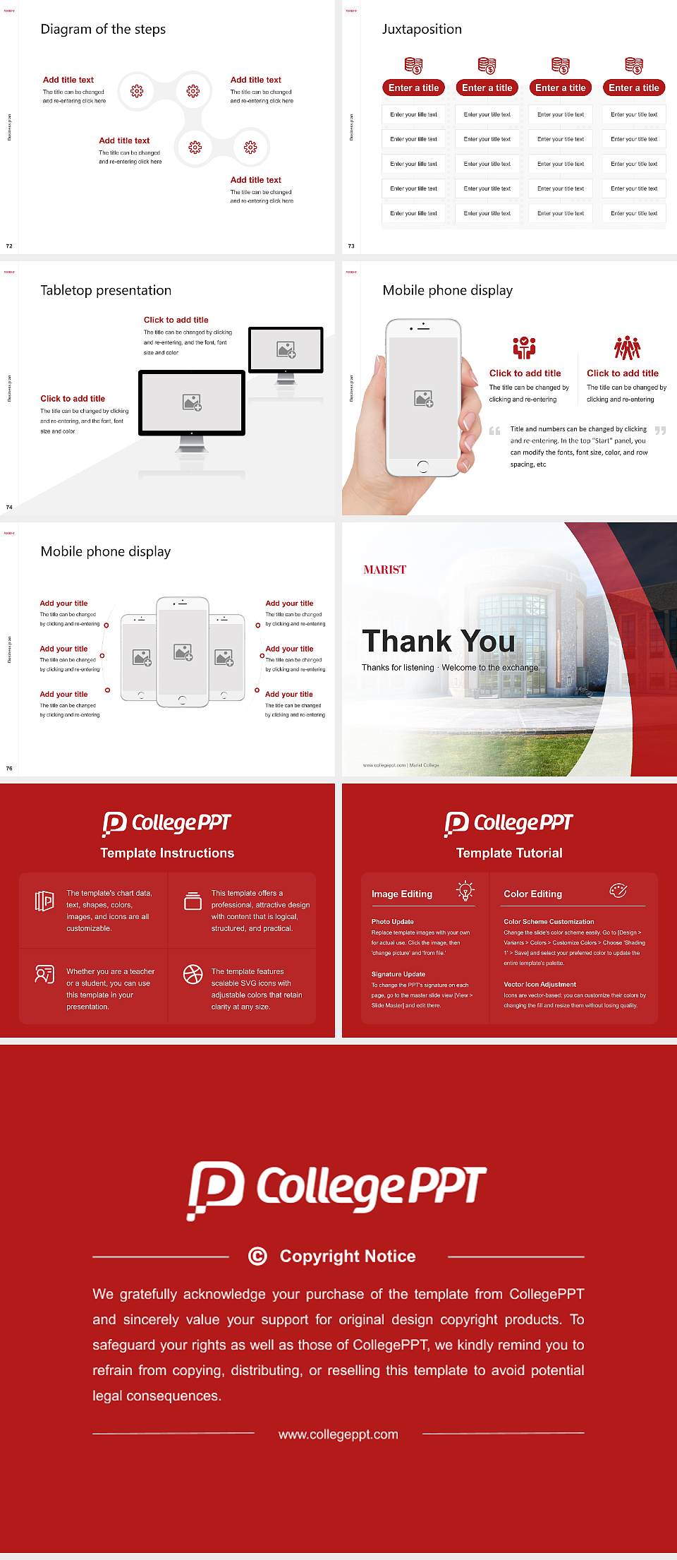 Marist College Competition/Entrepreneurship Contest PPT Template4:3 ratio PPT effect preview image9