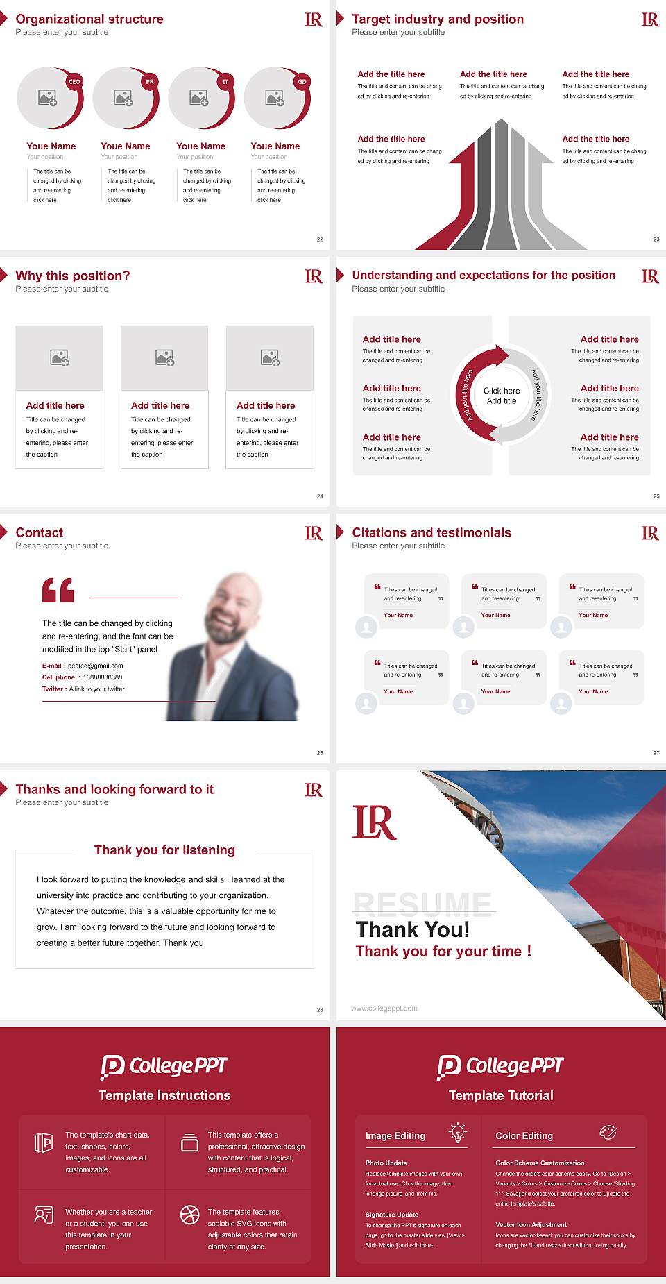 Lenoir-Rhyne University Resume PPT Template4:3 ratio PPT effect preview image4