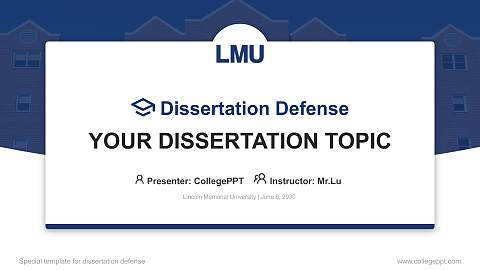 Lincoln Memorial University Graduation Thesis Defense PPT Template