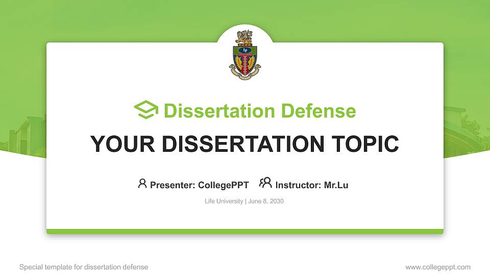 Life University Graduation Thesis Defense PPT Template16:9 ratio PPT effect preview image
