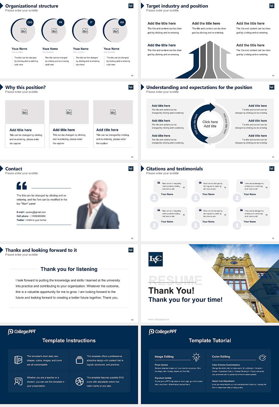 Lebanon Valley College Resume PPT Template16:9 ratio PPT effect preview image4