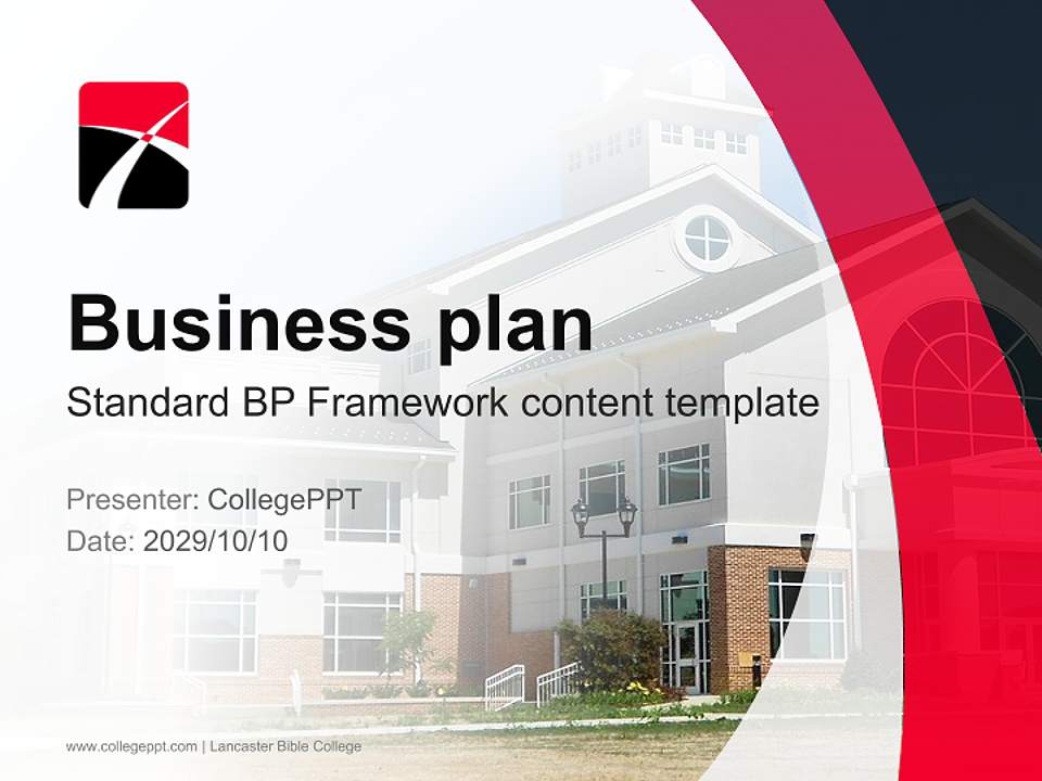 Lancaster Bible College Competition/Entrepreneurship Contest PPT Template4:3 ratio PPT effect preview image9