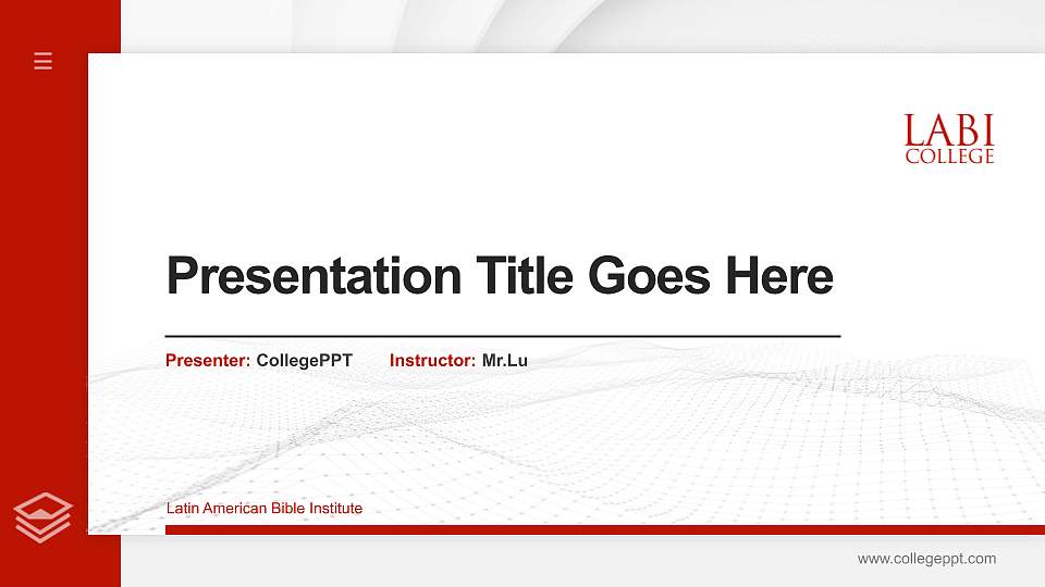 Latin American Bible Institute Thesis Proposal/Graduation Defense PPT Template16:9 ratio PPT effect preview image1