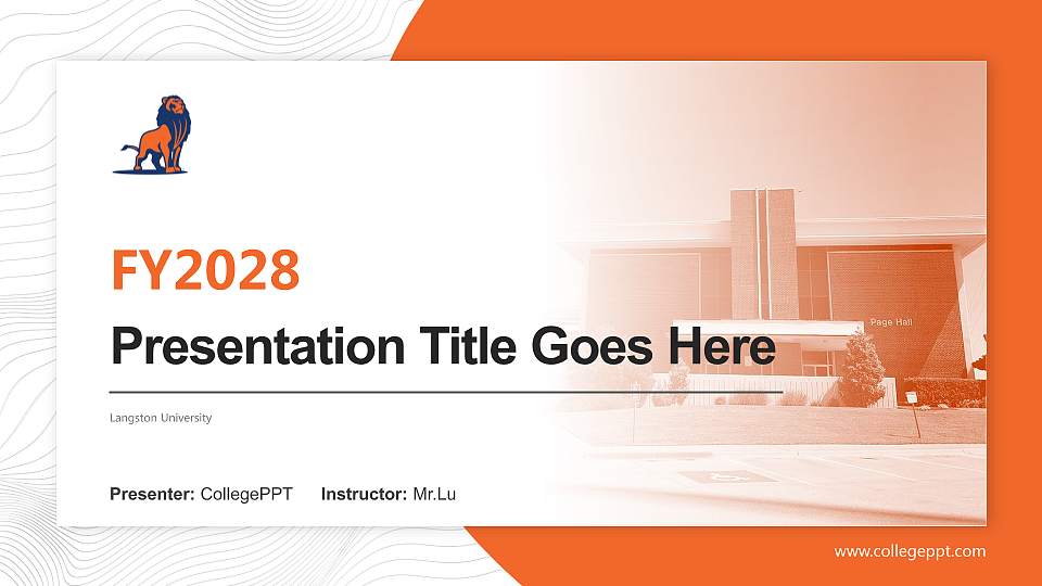 Langston University Academic Presentation/Research Findings Report PPT Template16:9 ratio PPT effect preview image