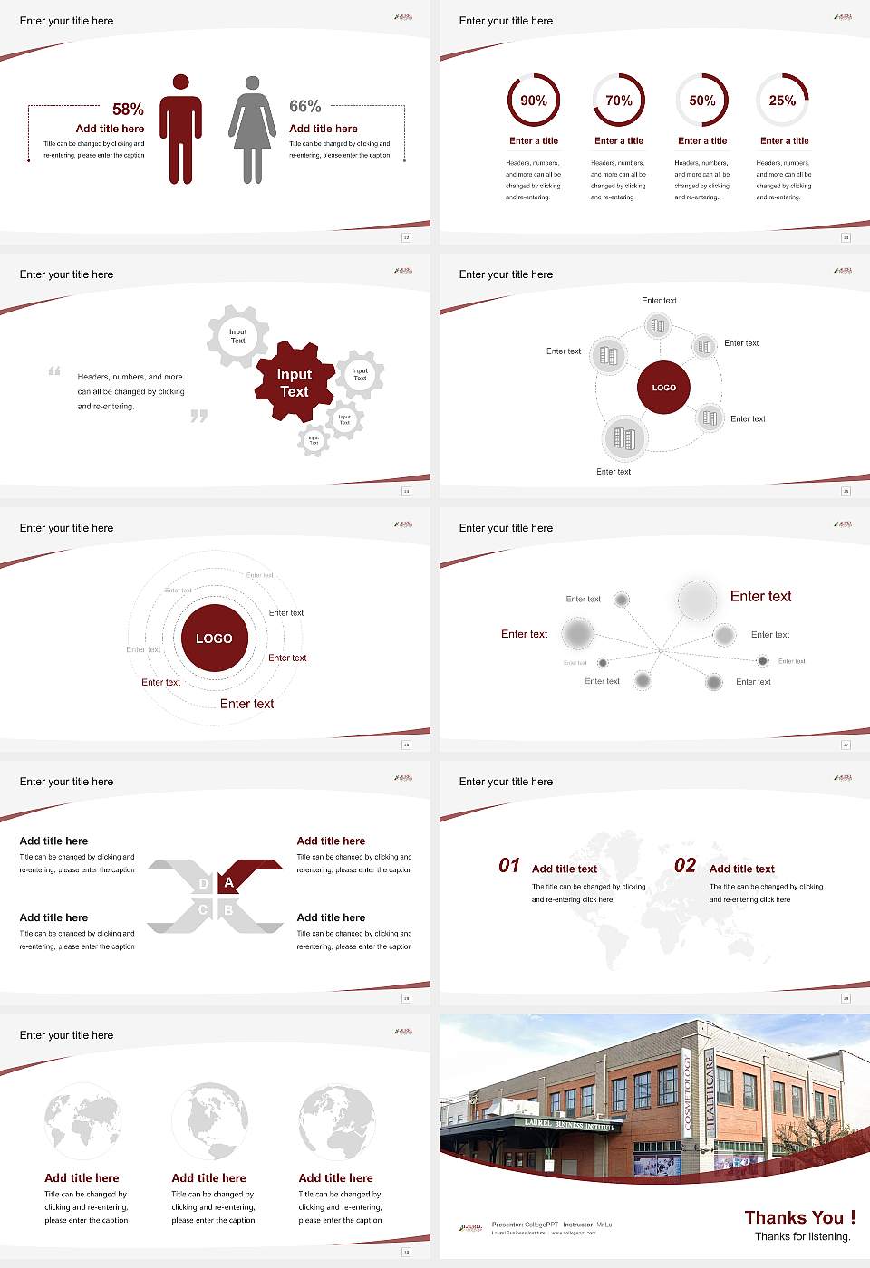 Laurel Business Institute Course/Courseware Creation PPT Template16:9 ratio PPT effect preview image4