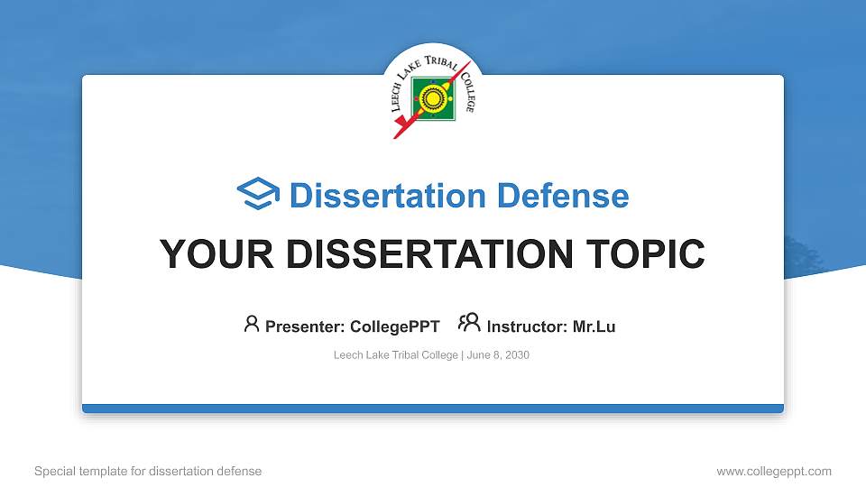 Leech Lake Tribal College Graduation Thesis Defense PPT Template16:9 ratio PPT effect preview image
