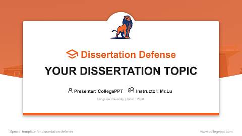 Langston University Graduation Thesis Defense PPT Template