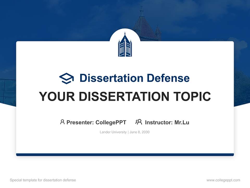 Lander University Graduation Thesis Defense PPT Template4:3 ratio PPT effect preview image7