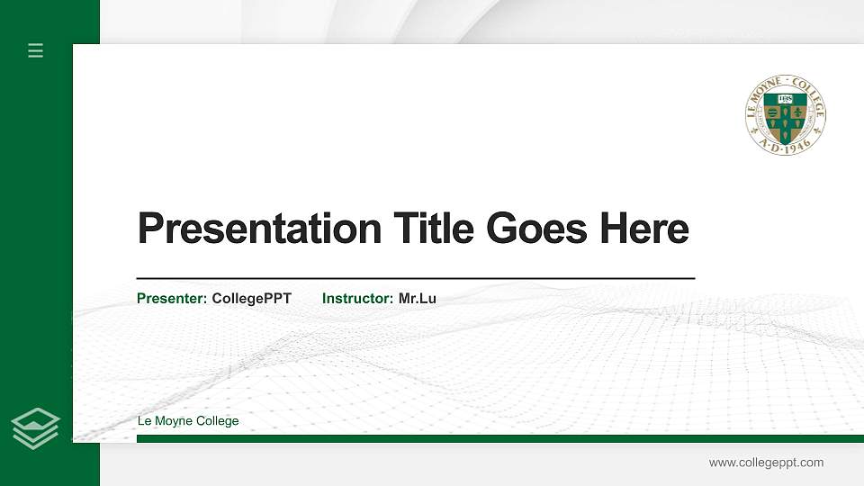Le Moyne College Thesis Proposal/Graduation Defense PPT Template16:9 ratio PPT effect preview image