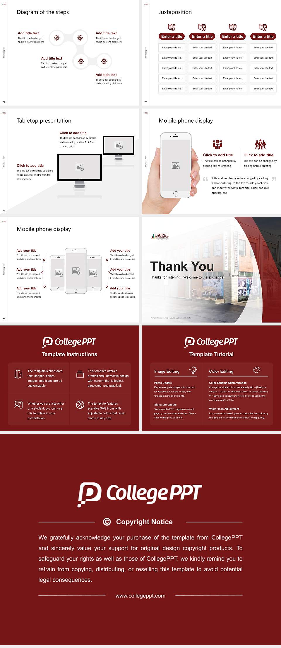 Laurel Business Institute Competition/Entrepreneurship Contest PPT Template4:3 ratio PPT effect preview image9