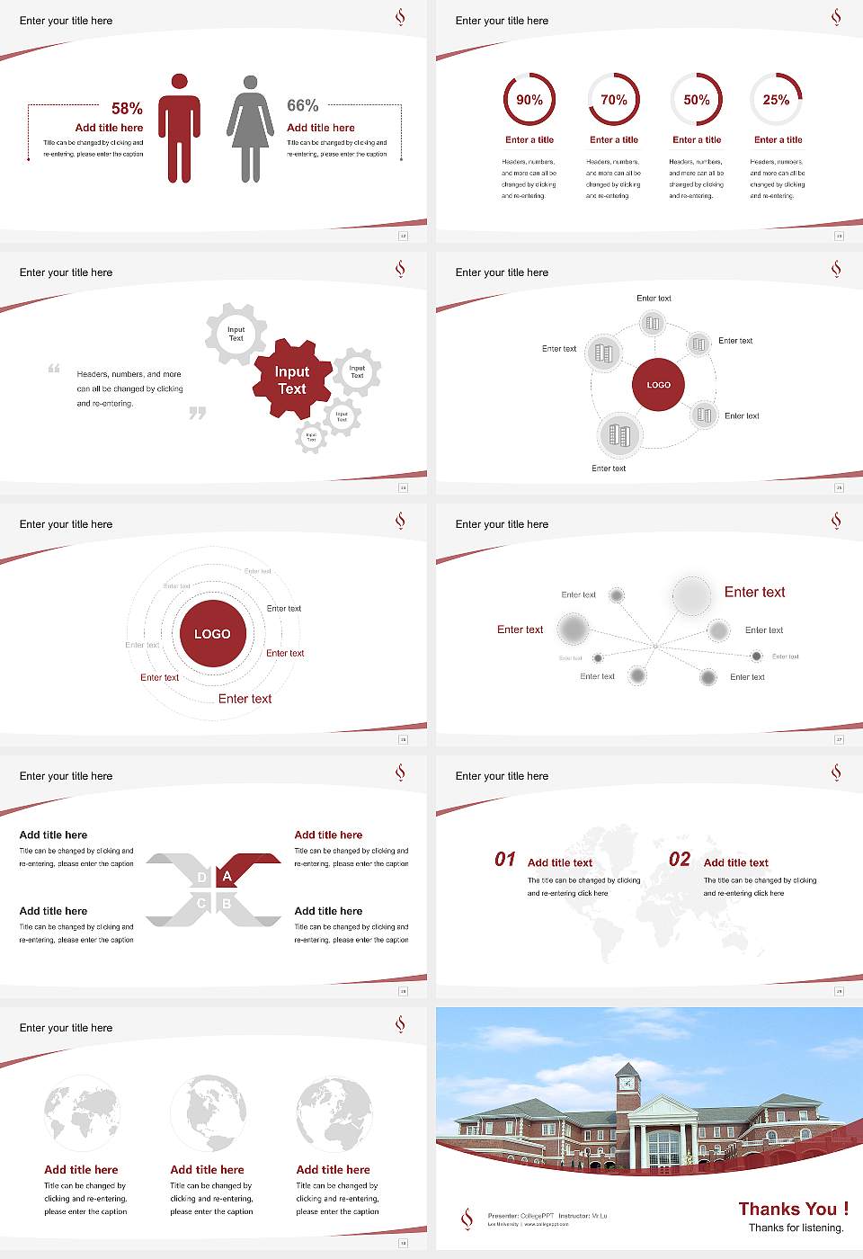 Lee University Course/Courseware Creation PPT Template16:9 ratio PPT effect preview image4