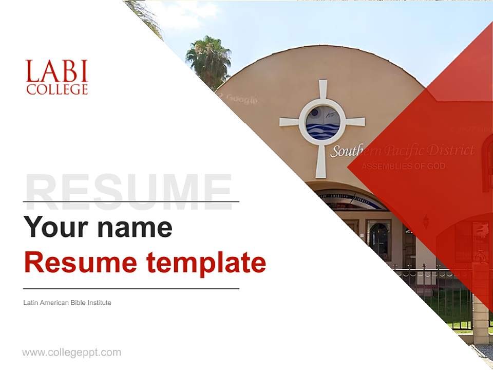 Latin American Bible Institute Resume PPT Template4:3 ratio PPT effect preview image5